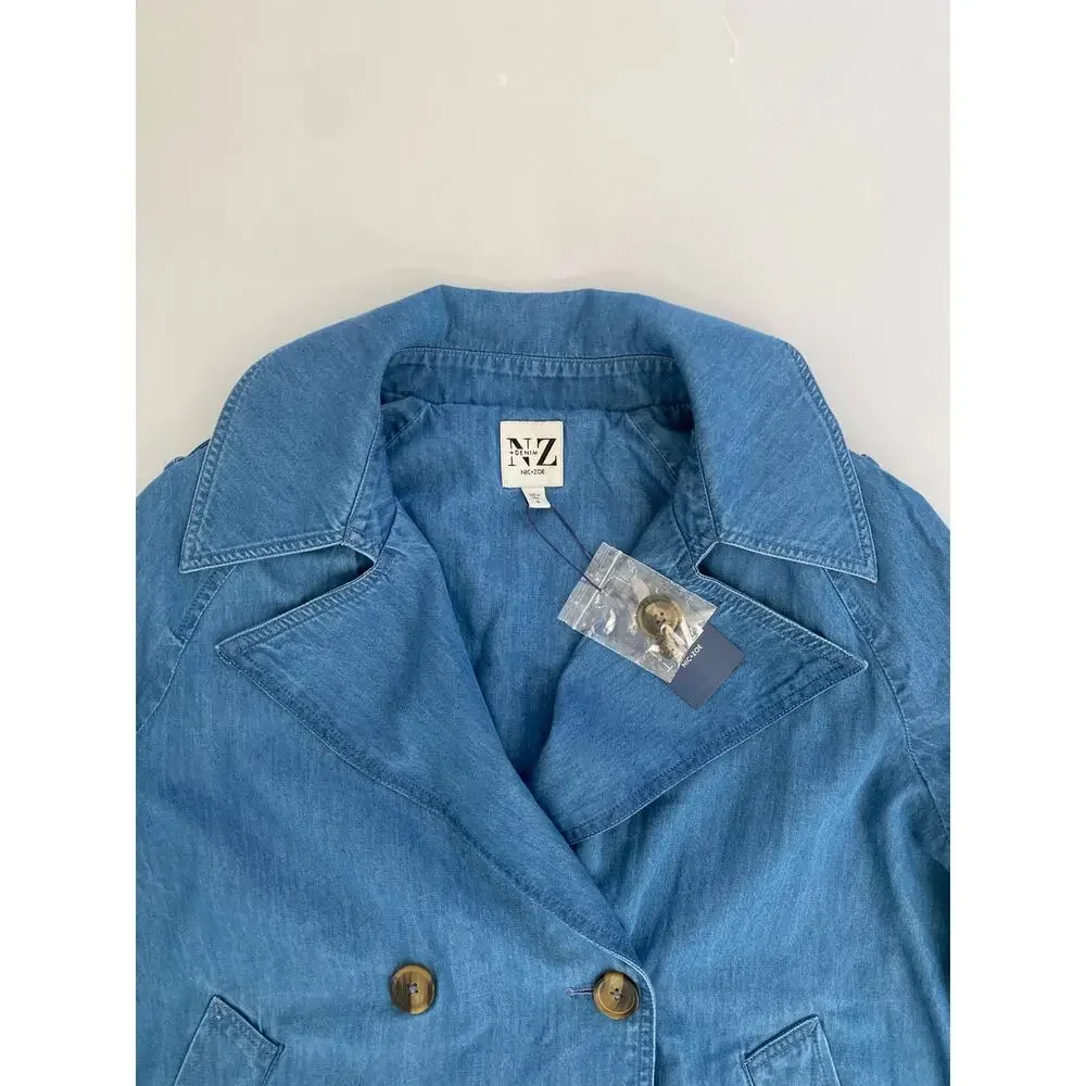 Nic + Zoe Denim Jacket Size MED Old Money Preppy Beach Boho Classic - Picture 3 of 16